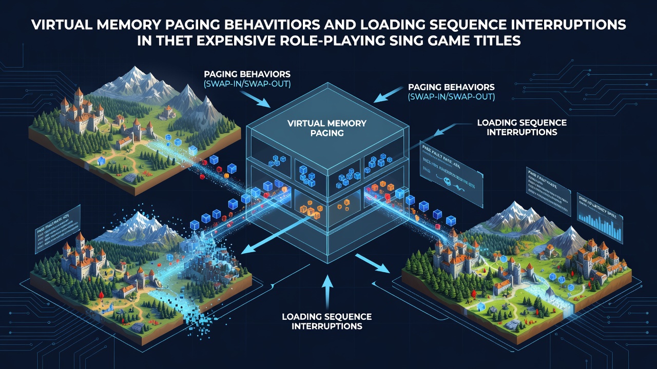 Diagram illustrating virtual memory paging processes during game asset loading in large RPG environments