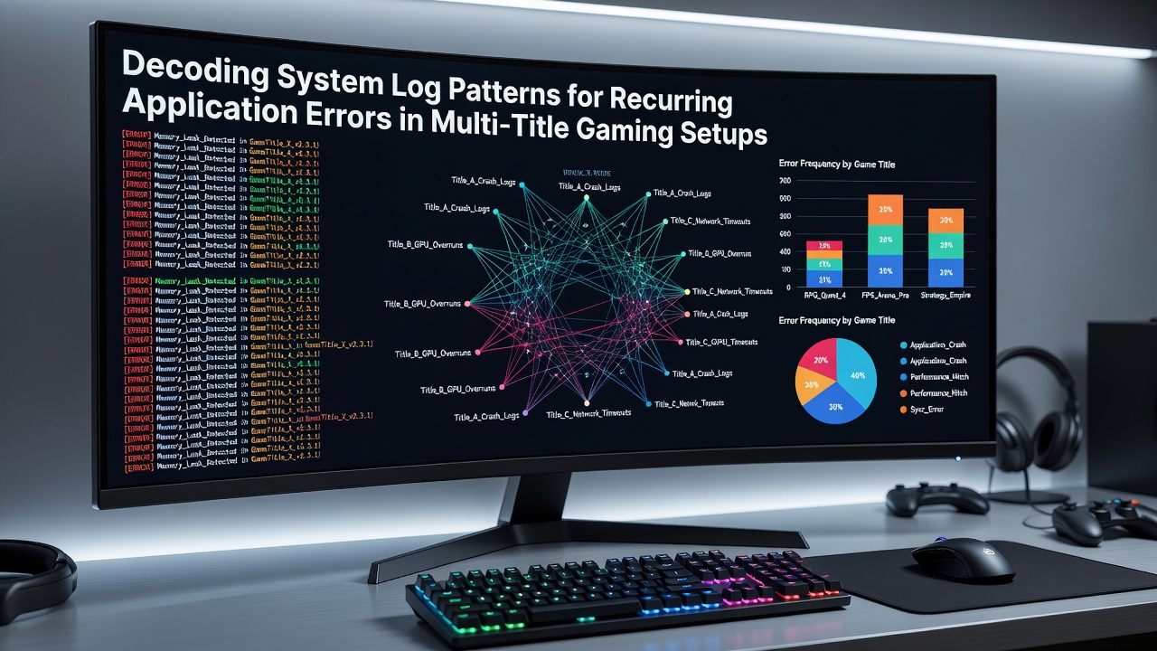 Detailed view of parsed system logs highlighting recurring error codes in gaming applications