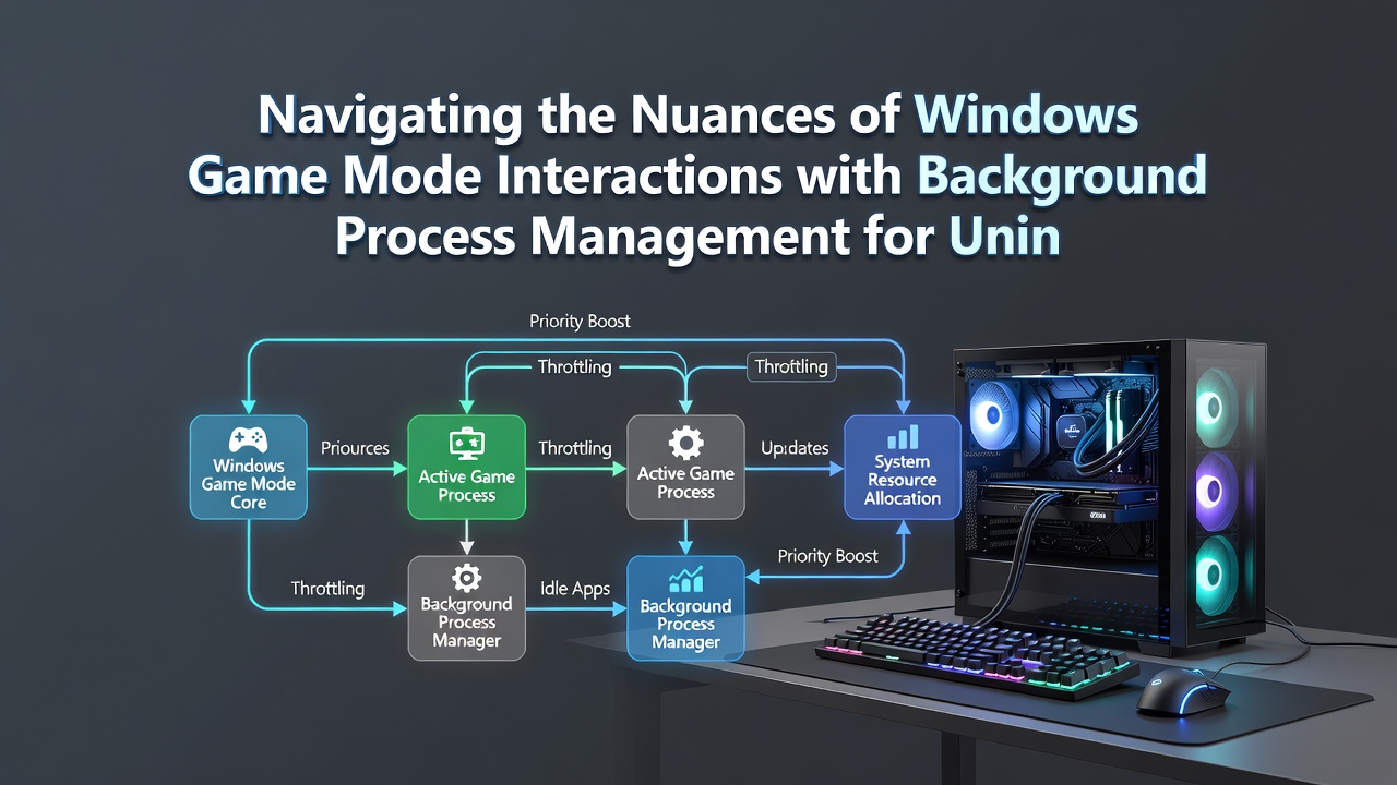 System resource monitor showing Game Mode effects on background processes and CPU allocation