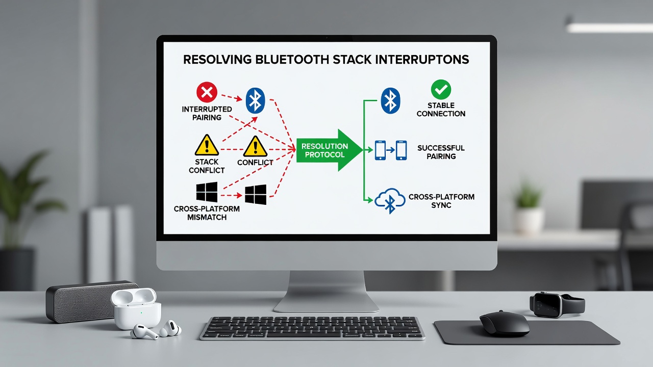 Diagnostic interface displaying Bluetooth connection logs and stack status during multiplayer testing